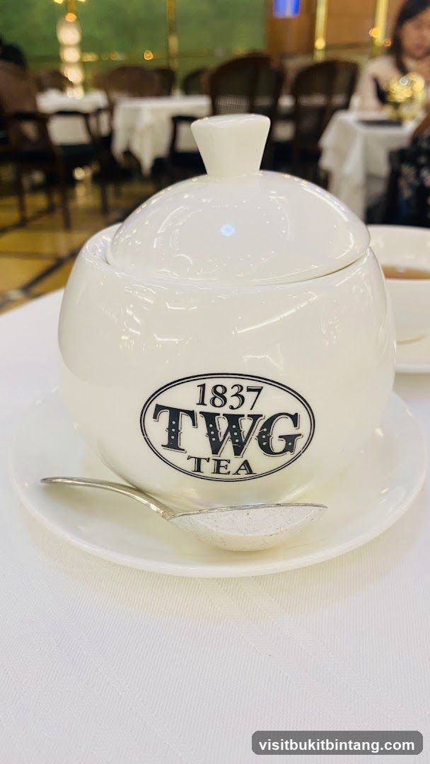 Sugar bowl with TWG Tea logo