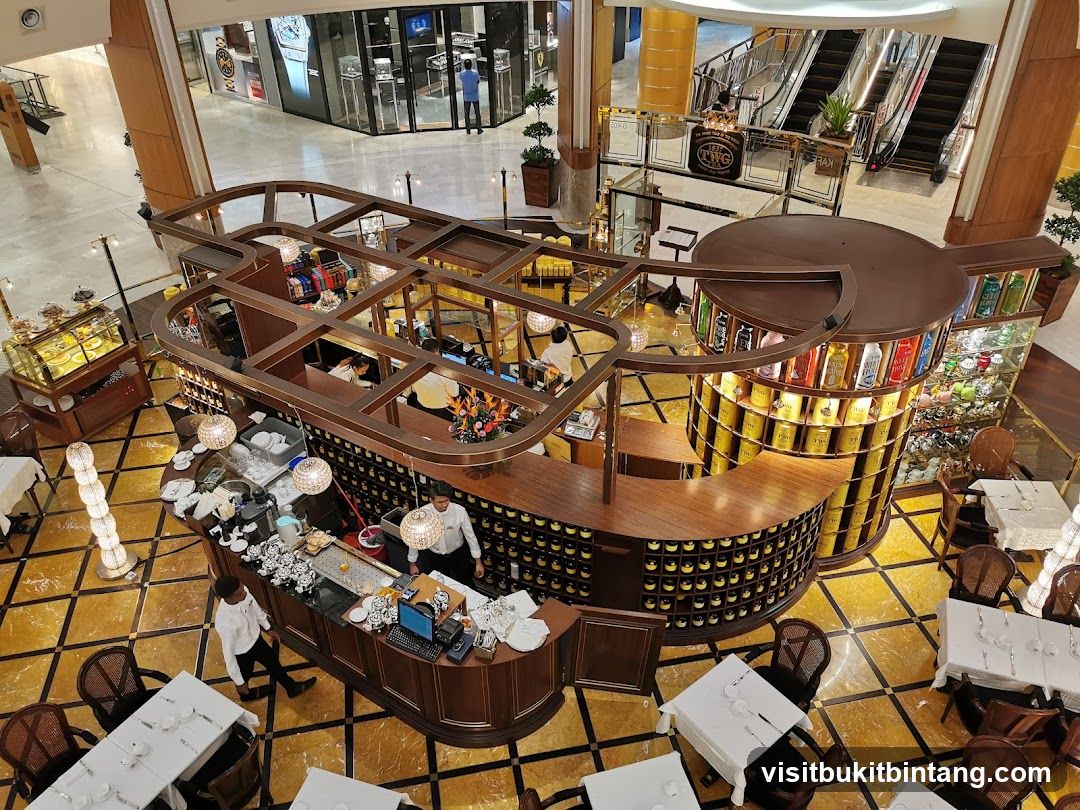 Tea shop interior with seating