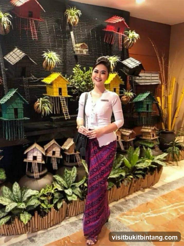 Woman Posing in Front of a Decorative Wall Display