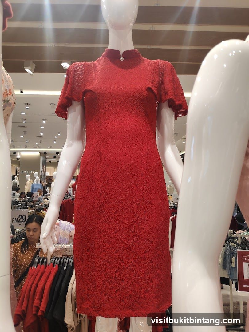 Red Lace Dress on Mannequin