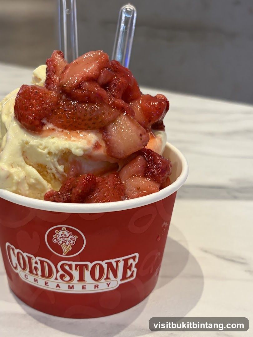 Ice cream with strawberries
