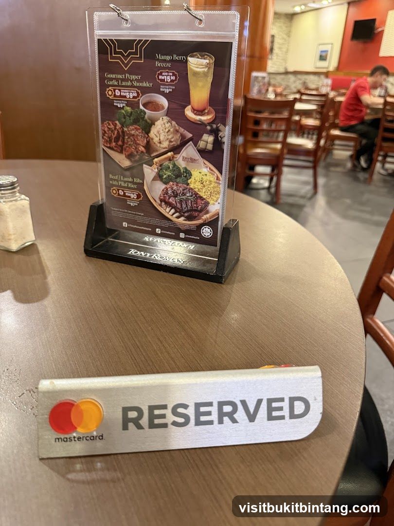 Menu Display on Table