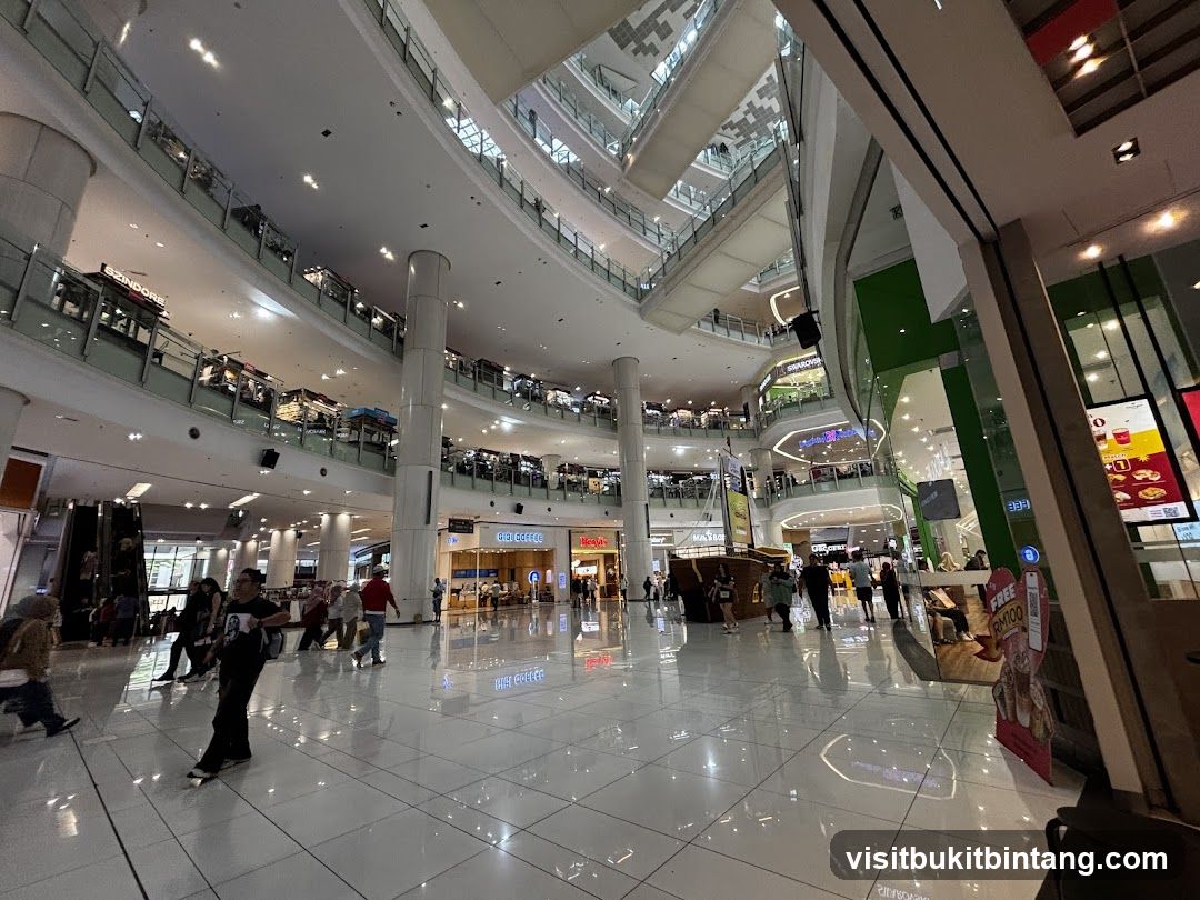 Interior of a multi-level shopping mall