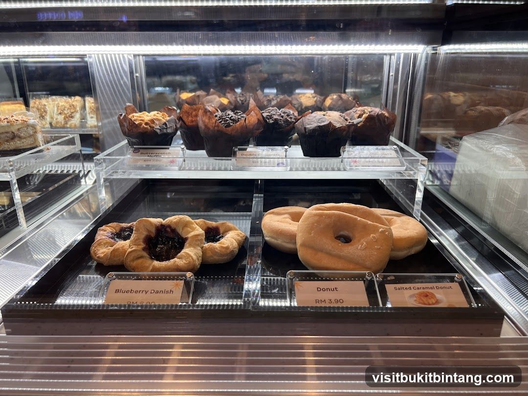 Pastries in a Display Case