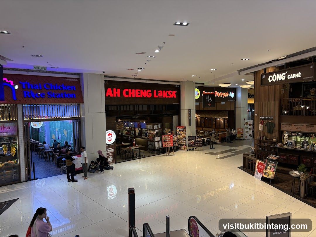 Food court with multiple restaurants