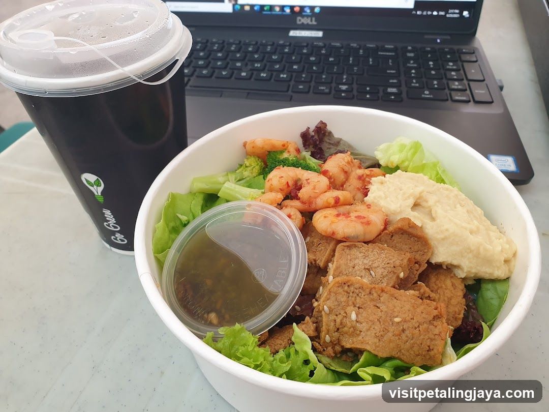 Healthy Meal with Salad and Drink