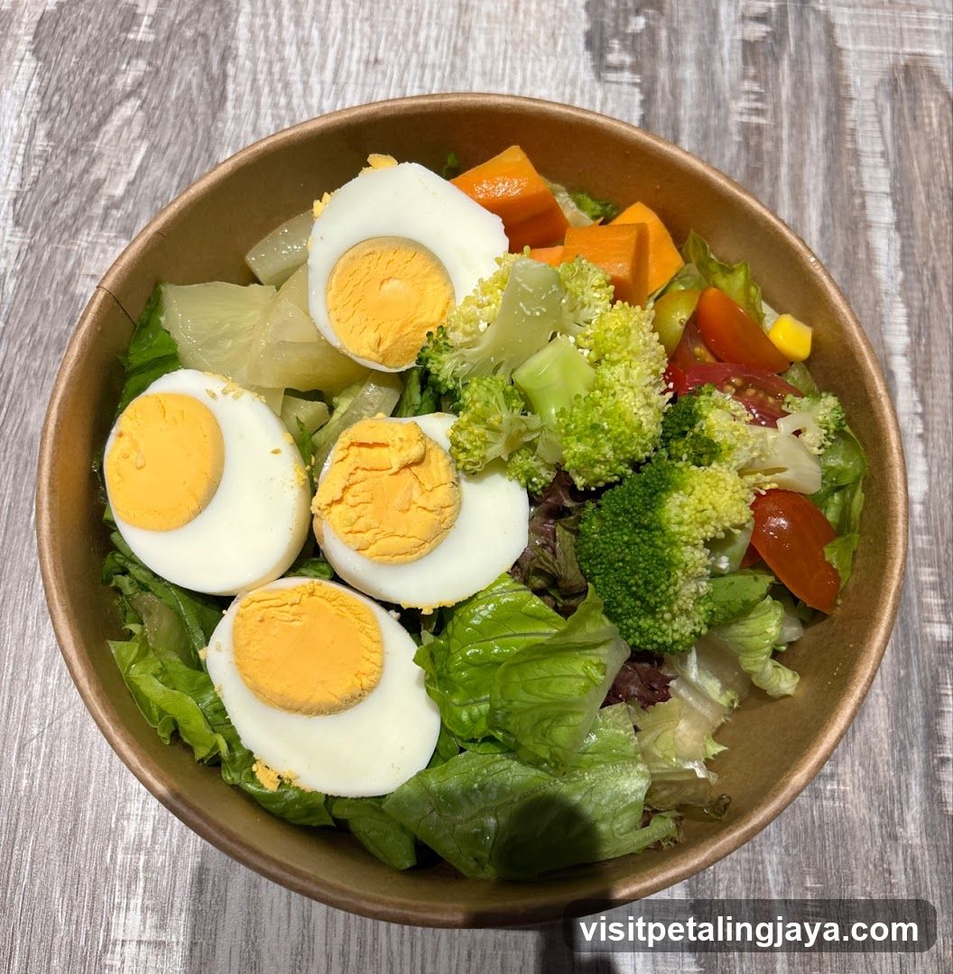 Healthy Salad Bowl with Boiled Eggs and Vegetables