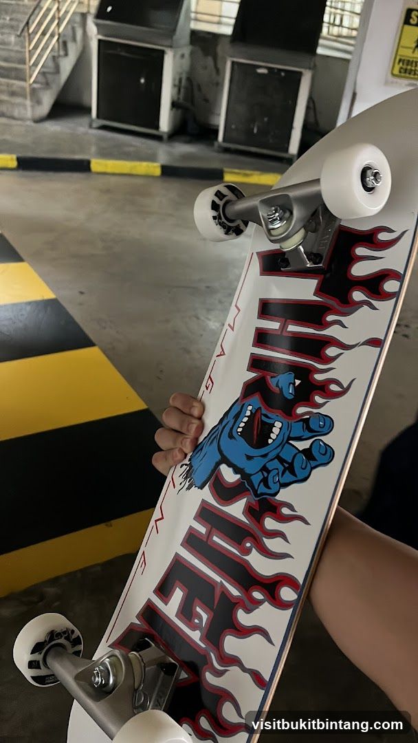 Skateboard with Flame Graphic