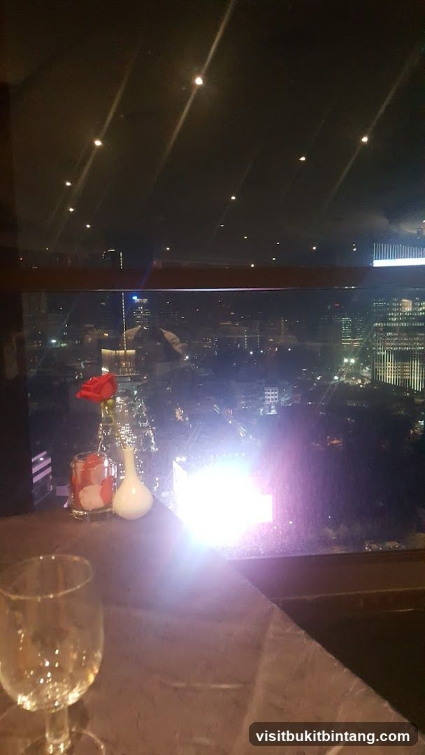 Table setting with city view at night