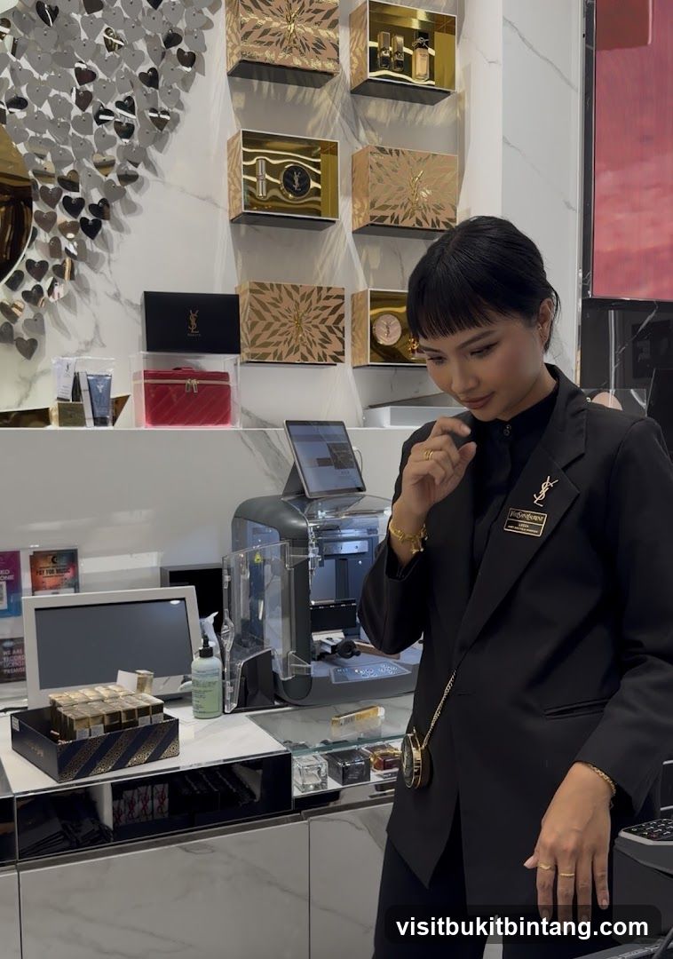 Sales associate in a YSL store