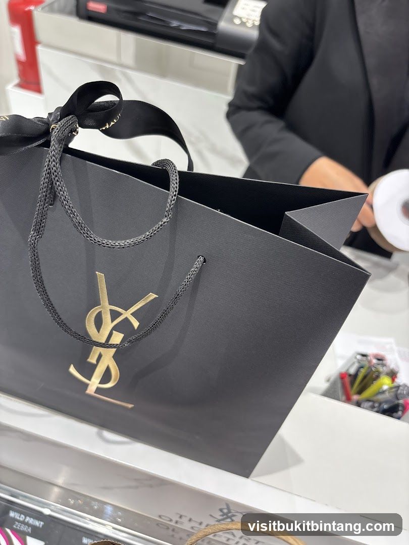 Black Shopping Bag with Gold Logo