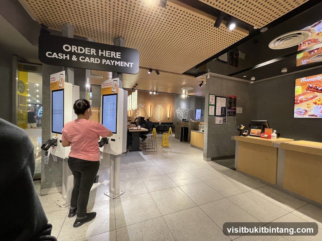 Self-order kiosks and counter