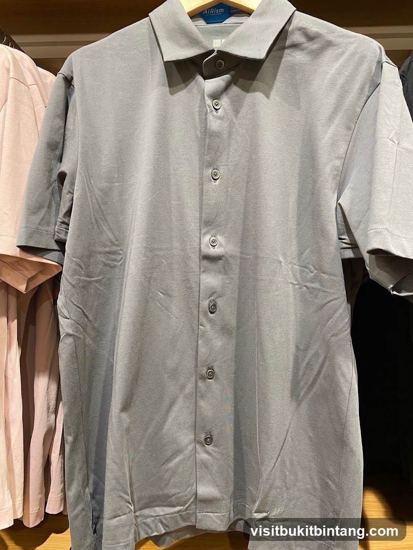 Gray Short-Sleeve Button-Up Shirt