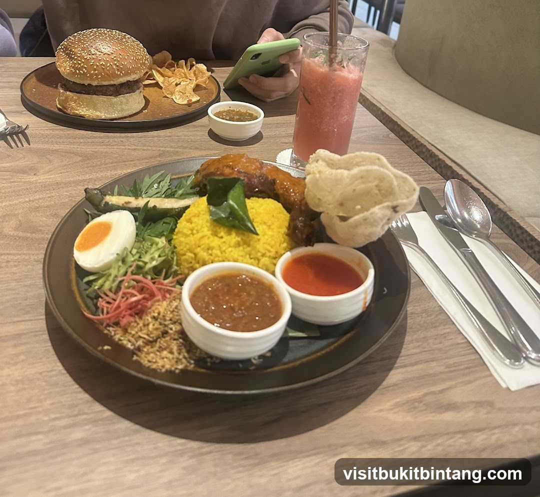 Nasi Lemak and Burger Meal