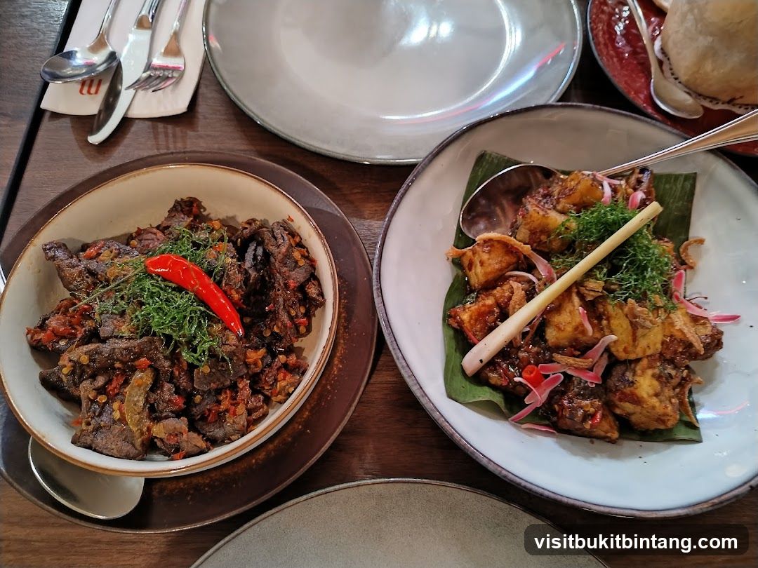 Two dishes of food on a table