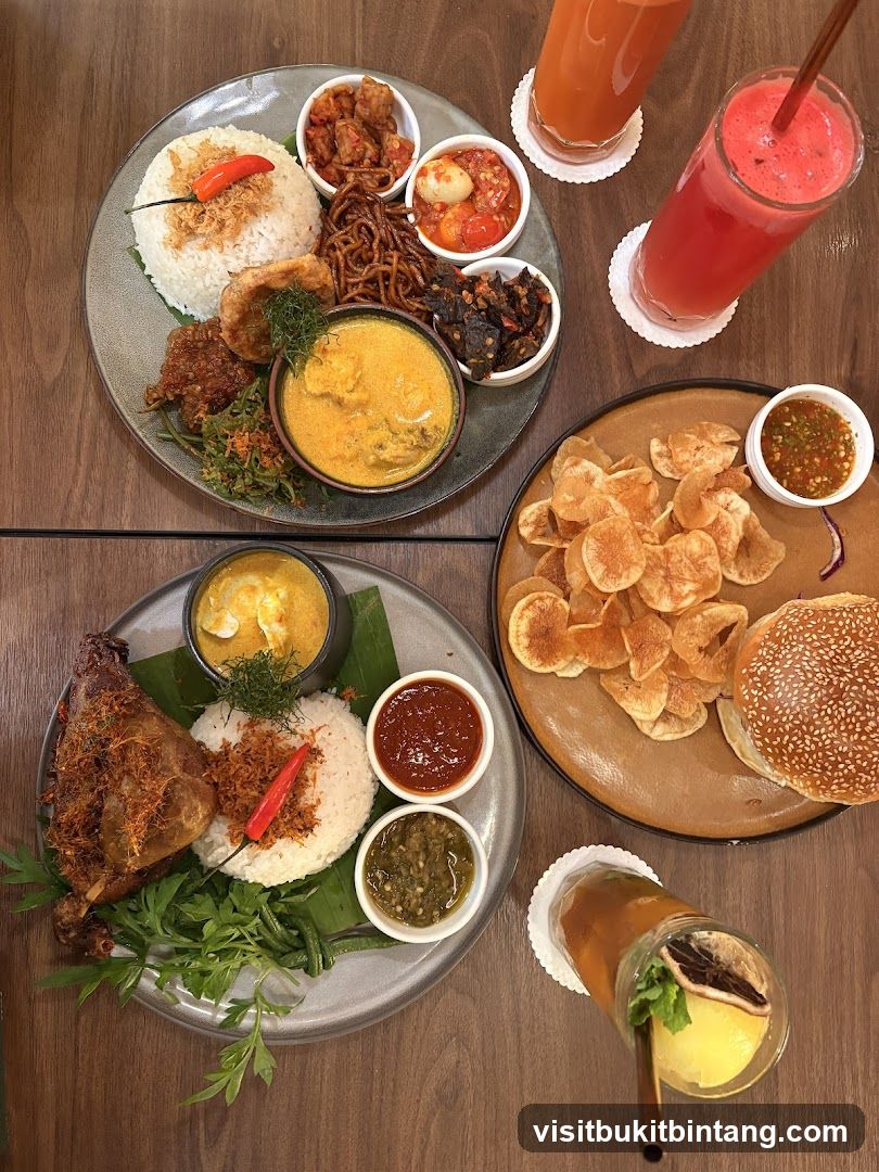 Assortment of Indonesian Dishes and Drinks