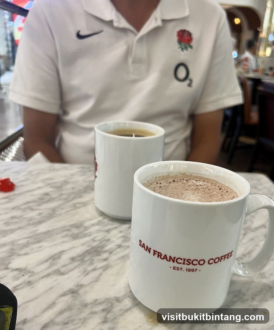 Two Mugs of Coffee on a Marble Table