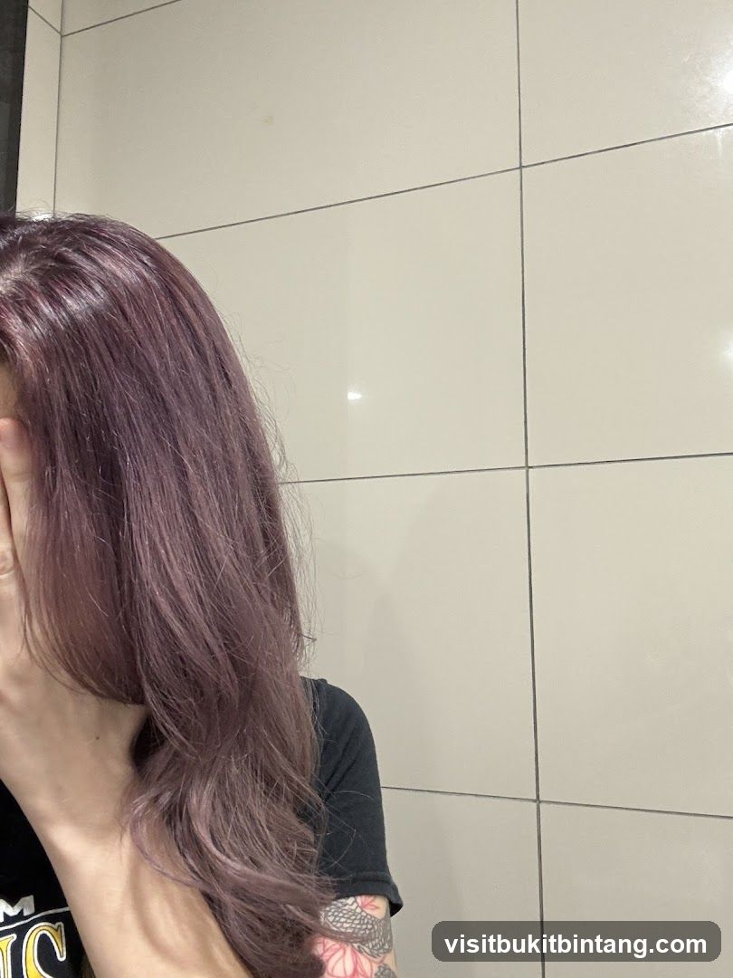 Woman with purple hair