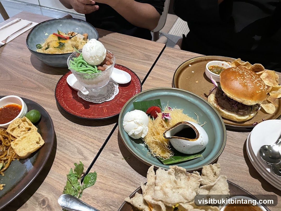 Assortment of Dishes on a Wooden Table