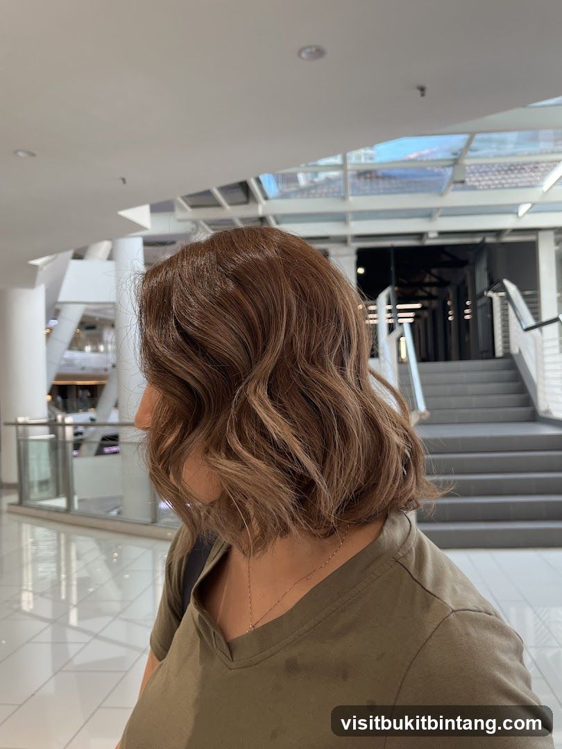 Woman with Brown Wavy Bob Haircut