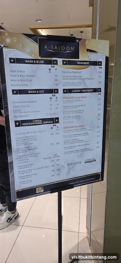 A-SALOON Prestige Menu