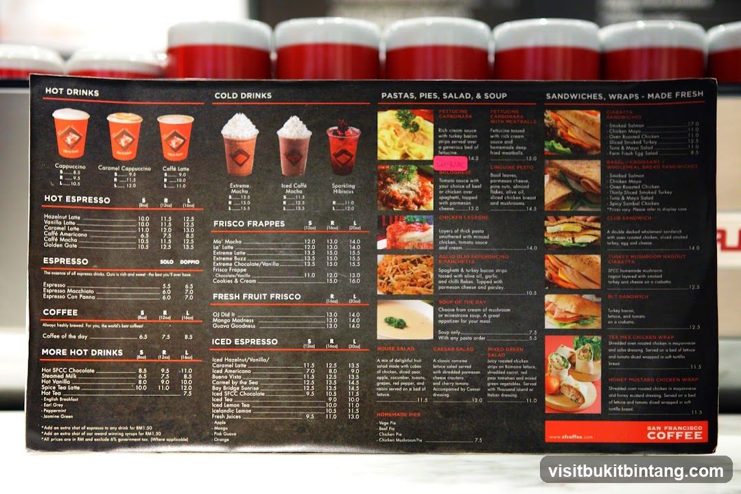 San Francisco Coffee Menu