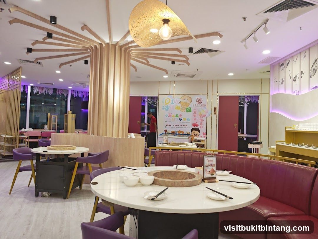 Restaurant Interior with Hot Pot Tables
