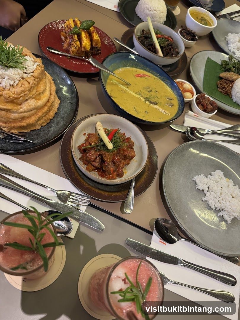 Table with Indonesian Food and Drinks
