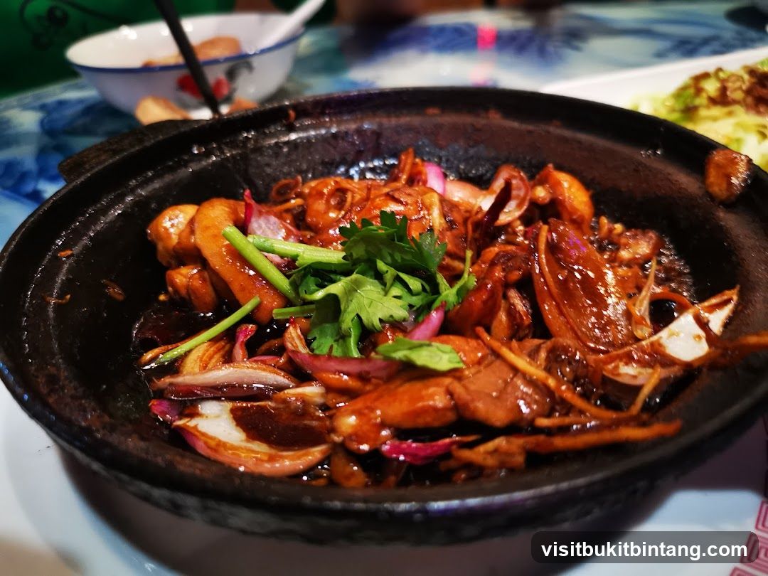 Claypot Dish with Onions and Cilantro