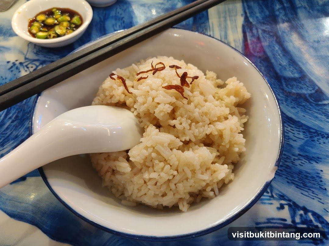 Bowl of Rice with Dipping Sauce