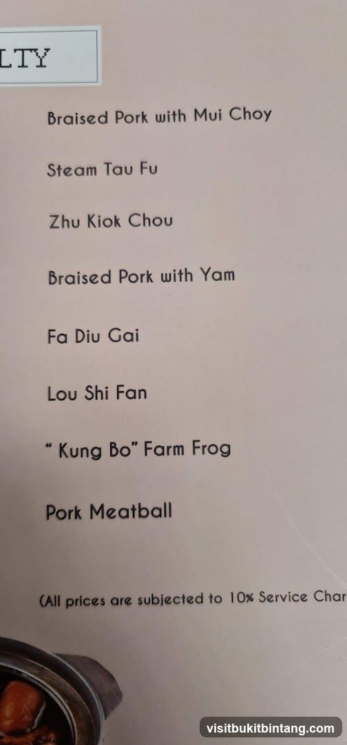 Specialty Menu
