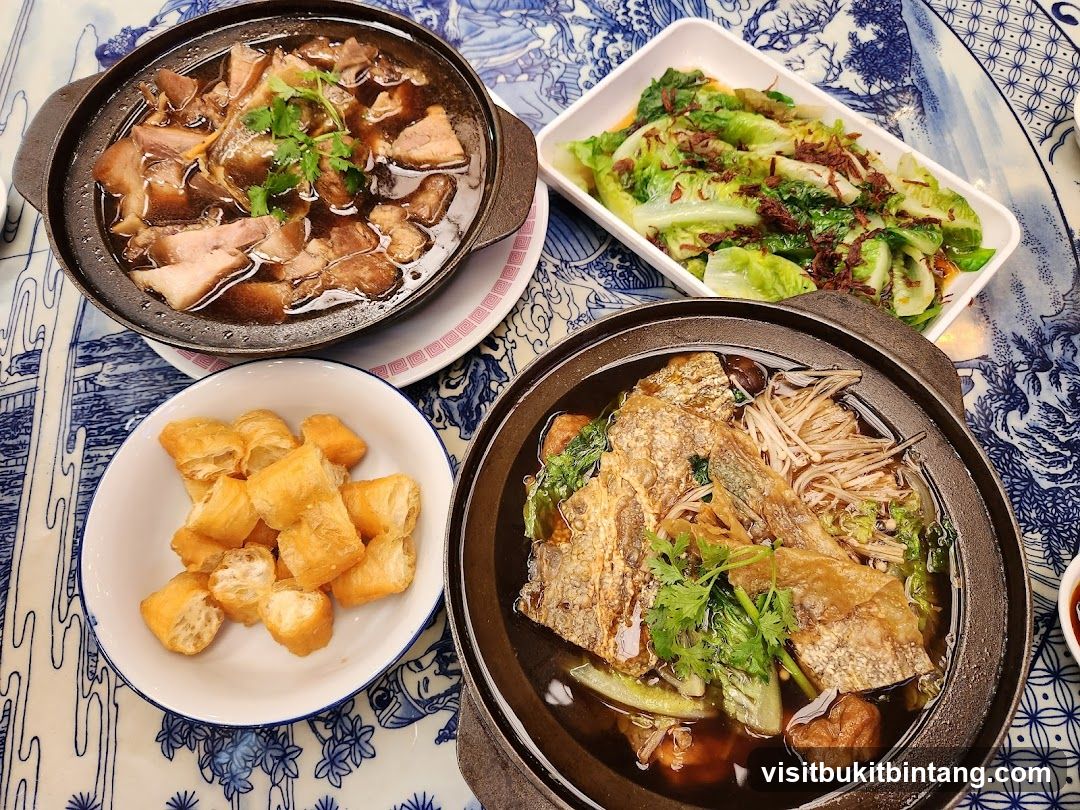 A meal with several dishes