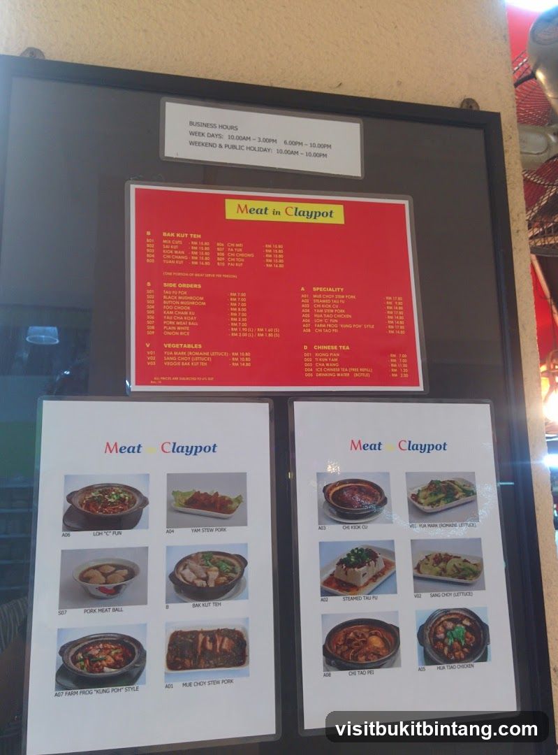 Meat in Claypot Menu