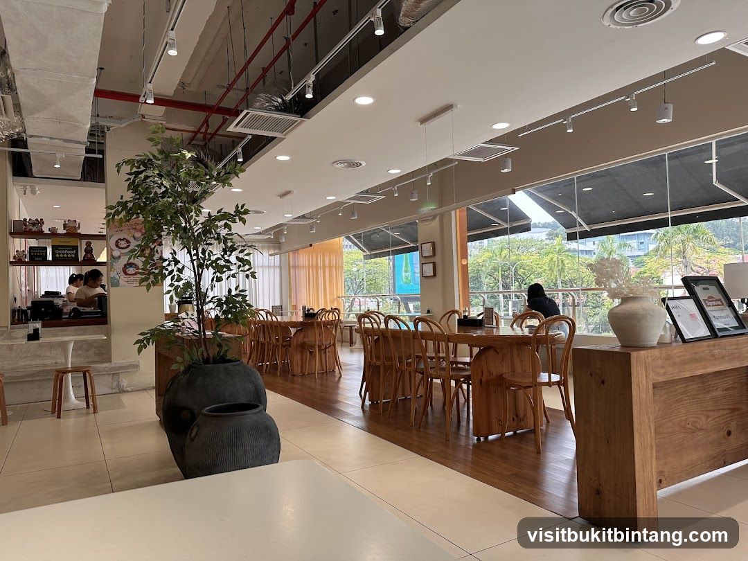 Restaurant Interior with Wooden Tables and Chairs