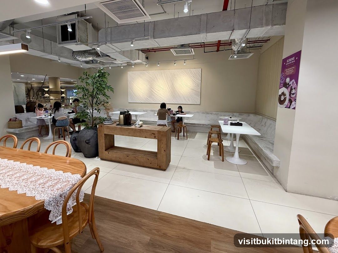 Cafe Interior with Seating and Artwork