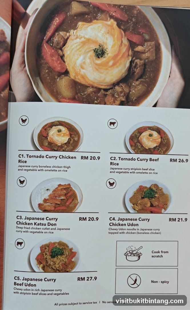 Japanese Curry Menu
