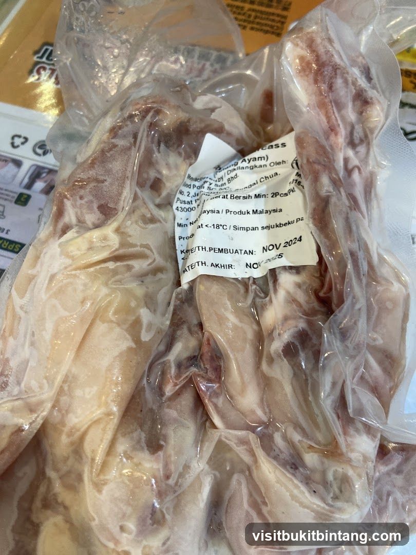 Vacuum-sealed chicken parts