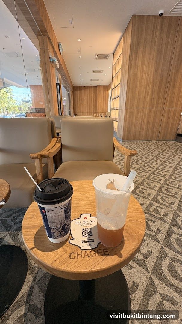 Beverages on a table in a cafe