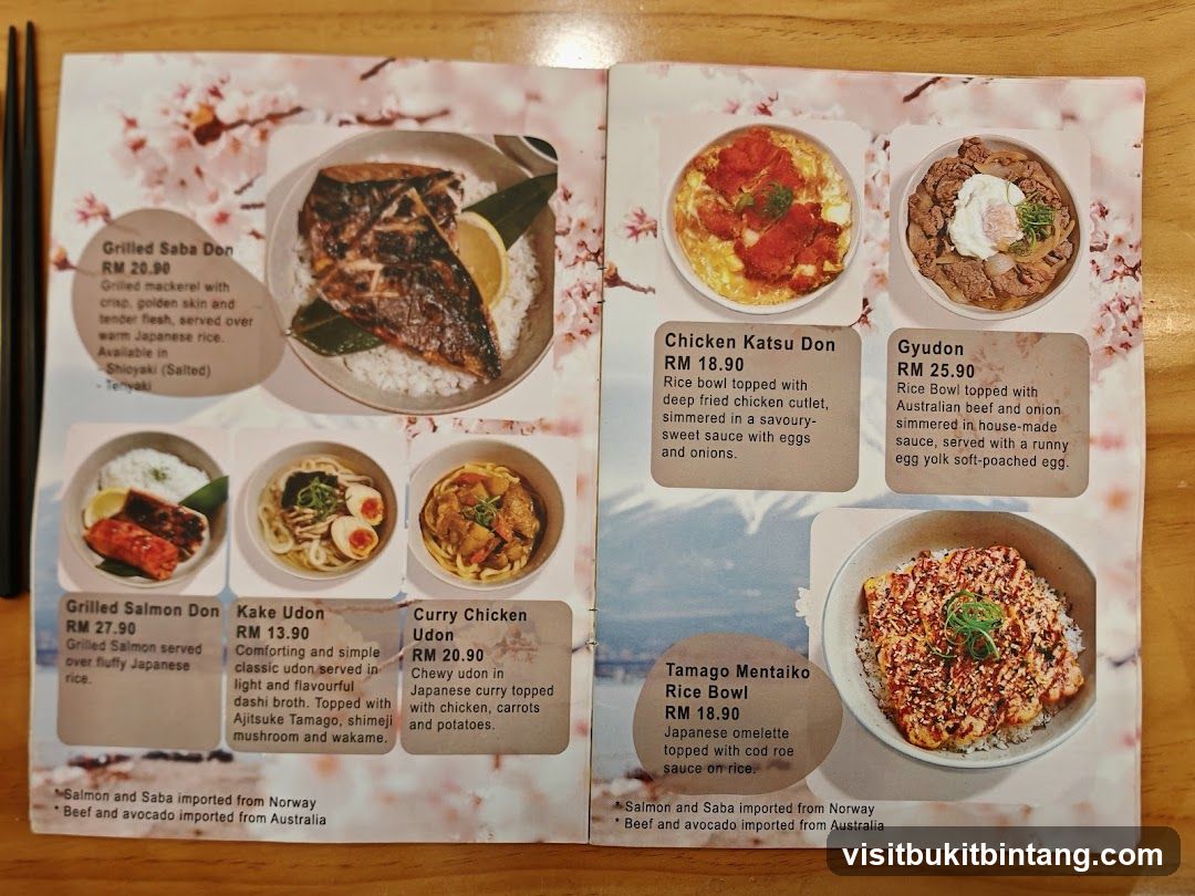 Japanese Food Menu