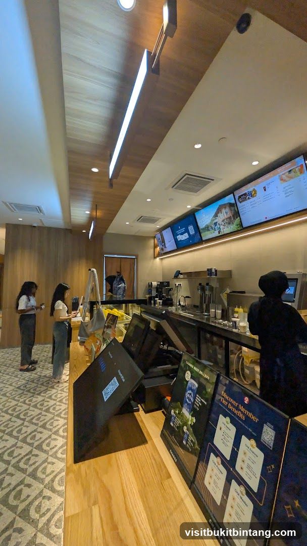 Cafe Interior with Digital Menus