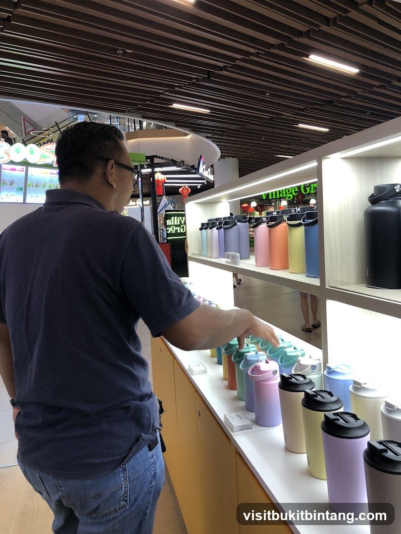Man browsing water bottles