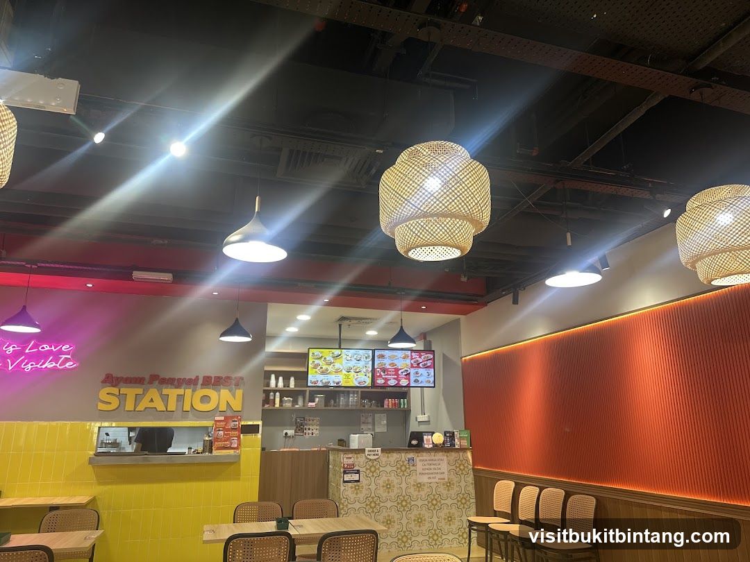 Restaurant Interior with Neon Signage