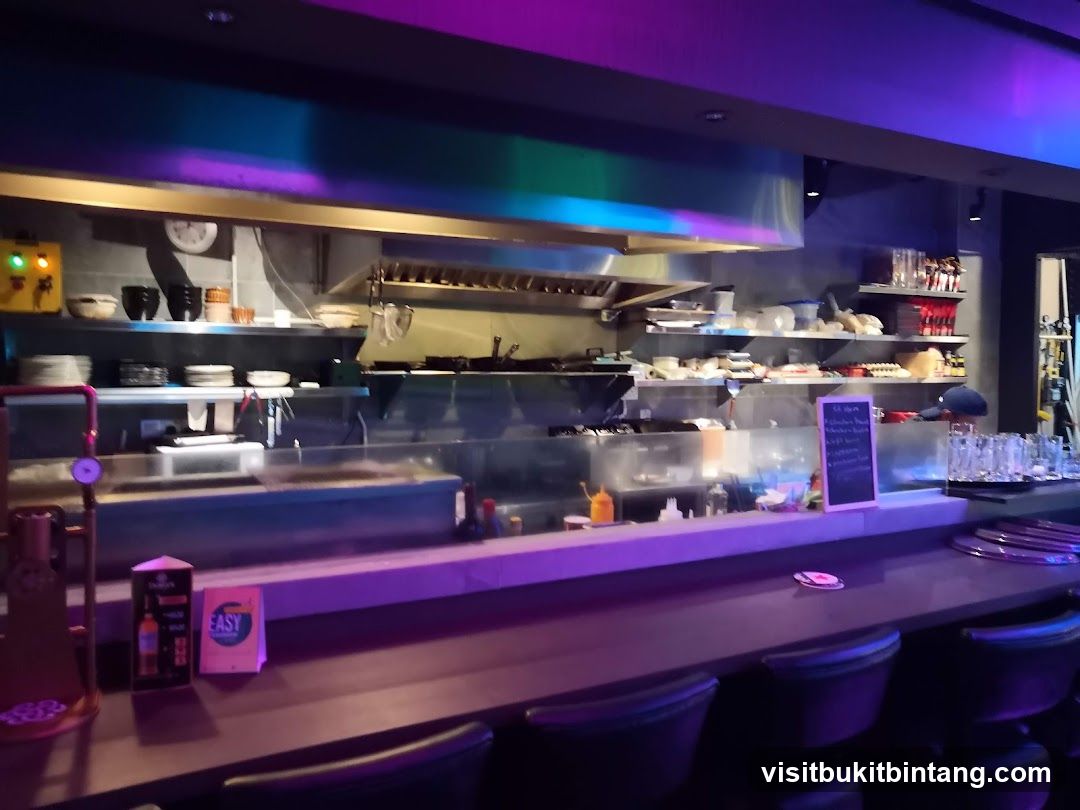 Bar Counter with Kitchen in Background