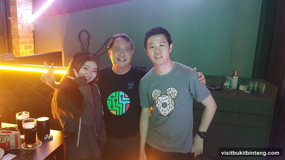 Three people posing for a photo