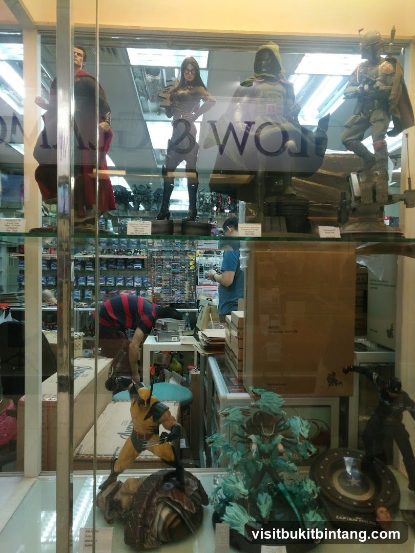 Display of action figures and collectibles