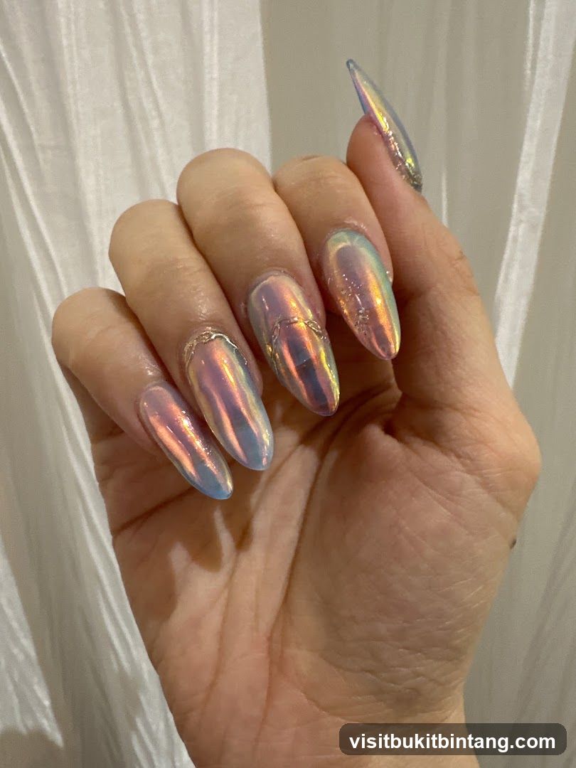 Iridescent Almond Nails