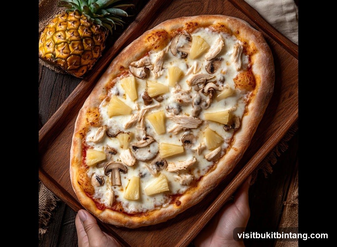 Hawaiian Pizza with Pineapple and Chicken
