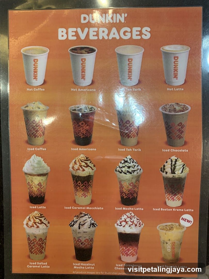 Dunkin' Beverages Menu Board