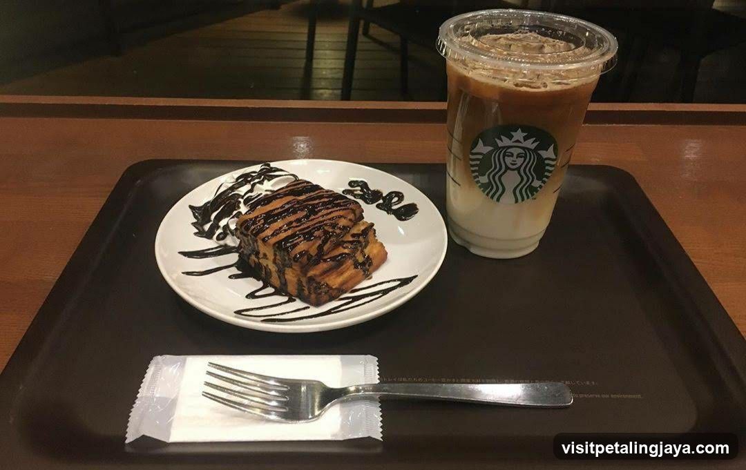Starbucks Iced Coffee and Pastry