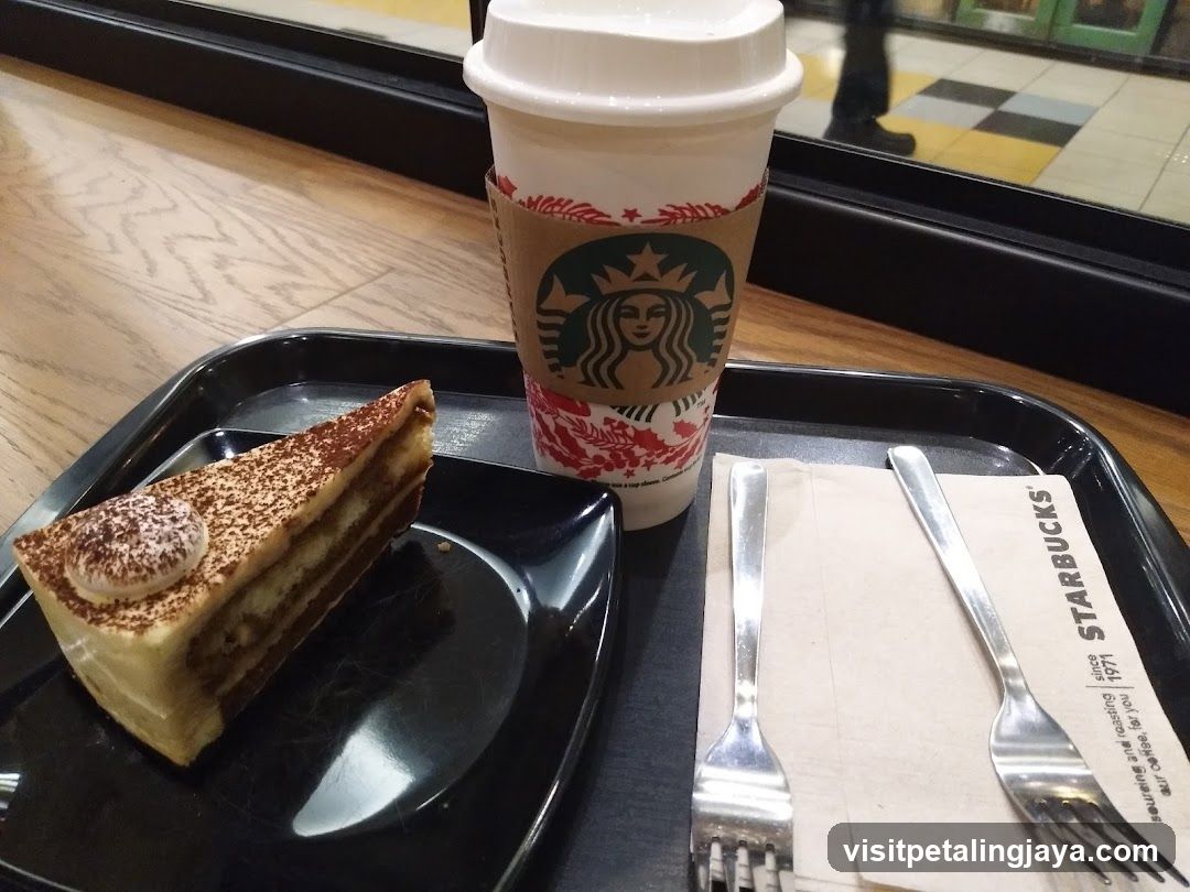 Starbucks Coffee and Cake Slice